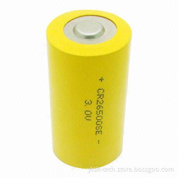 Li-MnO2/Sensor/Instrument Battery, C Size, High-energy, 3.0V with 6,000mAh Rated Capacity